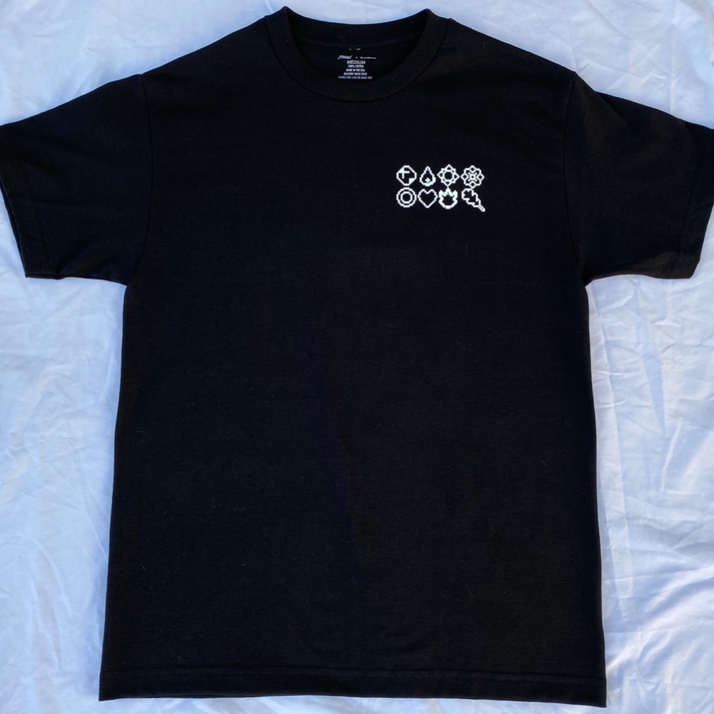 POKEMON INDIGO KANTO LEAGUE GYM BADGE BLACK SHIRT - Picture 4 of 4